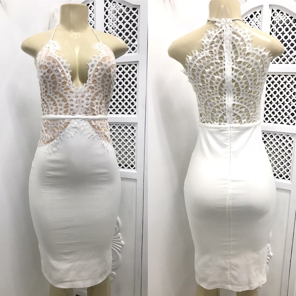 Nasty Gal Lace For Words Plunging Dress - Picture 4 of 6